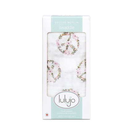 Lulujo Hydrofiele Doek Peace 120x120cm koop je bij Babywinkel