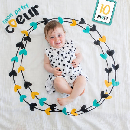Lulujo Mijlpaalkaarten Mon Petit Coeur koop je bij Babywinkel