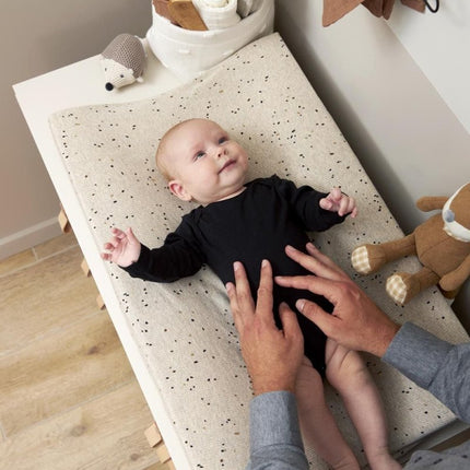 Meyco Aankleedkussenhoes Rib Mini Spot Sand Melange 50X70cm koop je bij Babywinkel