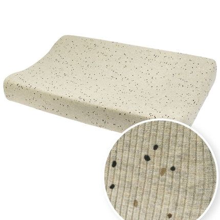 Meyco Aankleedkussenhoes Rib Mini Spot Sand Melange 50X70cm koop je bij Babywinkel