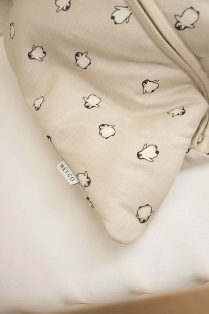Meyco Baby Penguin Baby Slaapzak Met Afritsbare Mouwen Soft Sand koop je bij Babywinkel