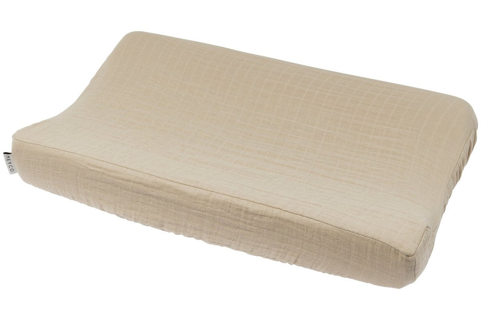 Meyco Baby Uni Aankleedkussenhoes Pre - Washed Hydrofiel Sand 50X70Cm koop je bij Babywinkel