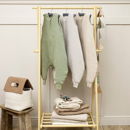 Meyco Baby Uni Baby Winter Slaapoverall Jumper Pre - Washed Hydrofiel Sand koop je bij Babywinkel