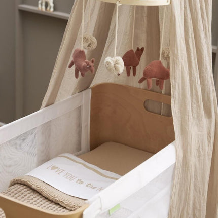 Meyco Baby Wafel Teddy Ledikant Deken Sand 100x150cm koop je bij Babywinkel