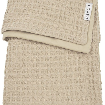 Meyco Baby Waffle Cotton Ledikant Deken Sand 75x100cm koop je bij Babywinkel