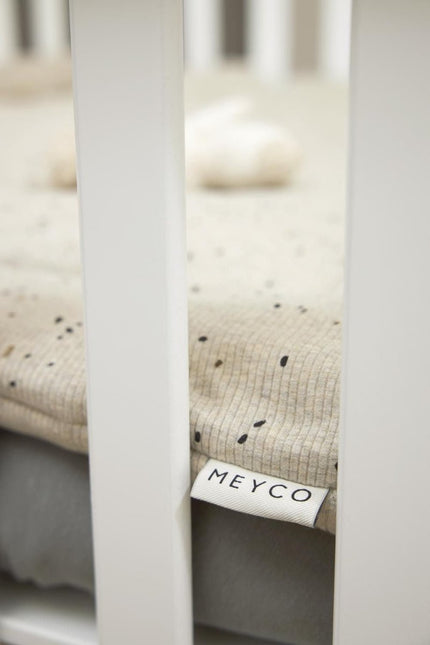 Meyco Boxkleed Rib Mini Spot Sand Melange 80X100cm koop je bij Babywinkel