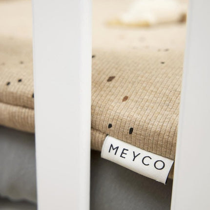 Meyco Boxkleed Rib Mini Spot Toffee Melange 80X100cm koop je bij Babywinkel