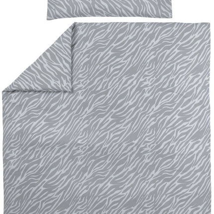 Meyco Dekbedovertrek En Kussensloop Zebra Grijs 100x135cm koop je bij Babywinkel