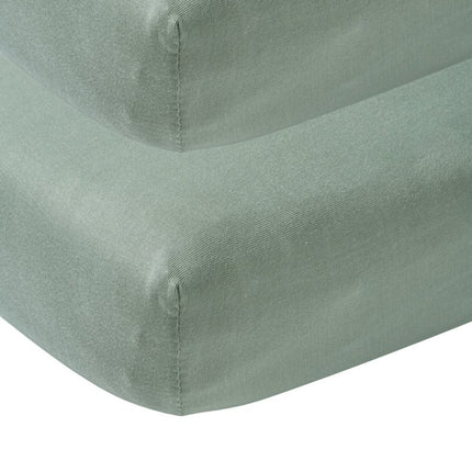Meyco Hoeslaken Jersey Stone Green 70x140/150 cm 2st koop je bij Babywinkel