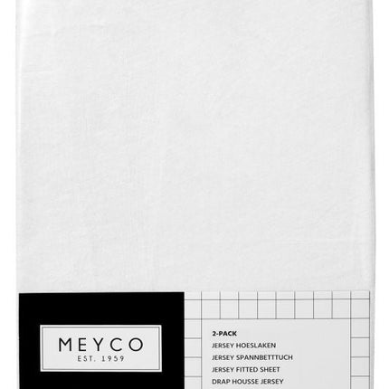 Meyco Hoeslaken Jersey Wit 70x140/150 cm 2st koop je bij Babywinkel