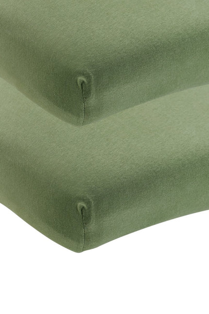 Meyco Hoeslaken Ledikant 2St Olive Green 60X120cm koop je bij Babywinkel