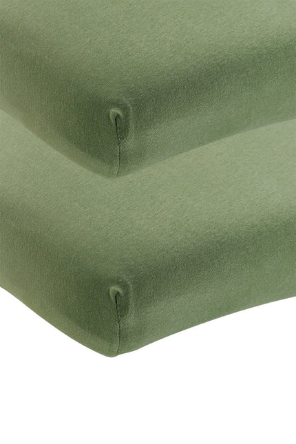 Meyco Hoeslaken Wieg 2St Olive Green 40X80/90cm koop je bij Babywinkel