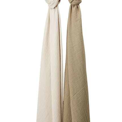 Meyco Hydrofiele Doek 2 - Pack Soft Sand/Taupe 120X120cm koop je bij Babywinkel
