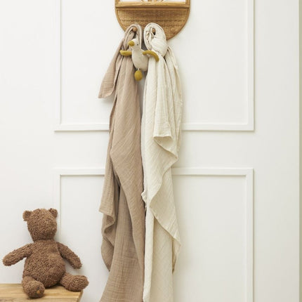 Meyco Hydrofiele Doek 2 - Pack Soft Sand/Taupe 120X120cm koop je bij Babywinkel