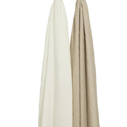 Meyco Hydrofiele Doek 2St Offwhite/Sand koop je bij Babywinkel