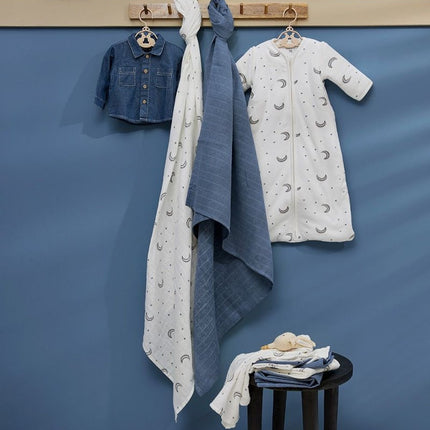 Meyco Hydrofiele Doek Baby Moon Indigo 9 - Pack koop je bij Babywinkel