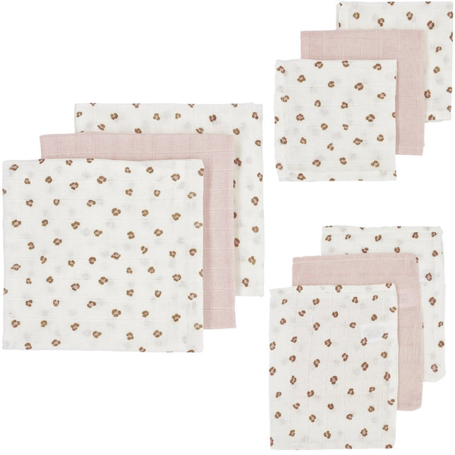 Meyco Hydrofiele Doek Set 9St Mini Panther Soft Pink koop je bij Babywinkel