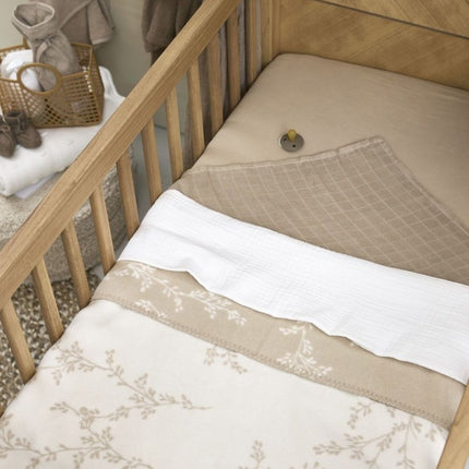 Meyco Ledikantdeken Branches Sand 100X150cm koop je bij Babywinkel
