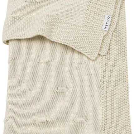 Meyco Ledikantdeken Knots Soft Sand 100X150cm koop je bij Babywinkel