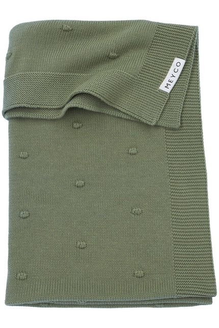 Meyco Ledikantdeken Mini Knots Forest Green koop je bij Babywinkel