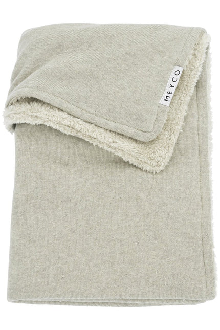 Meyco Ledikantdeken Teddy Knit Basic Sand Melange koop je bij Babywinkel