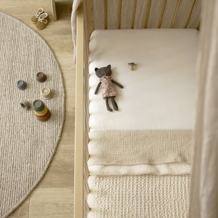 Meyco Ledikantdeken Wafel Teddy Nature 100X150cm koop je bij Babywinkel