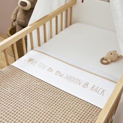 Meyco Ledikantlaken Love You To The Moon & Back Sand 100X150cm koop je bij Babywinkel