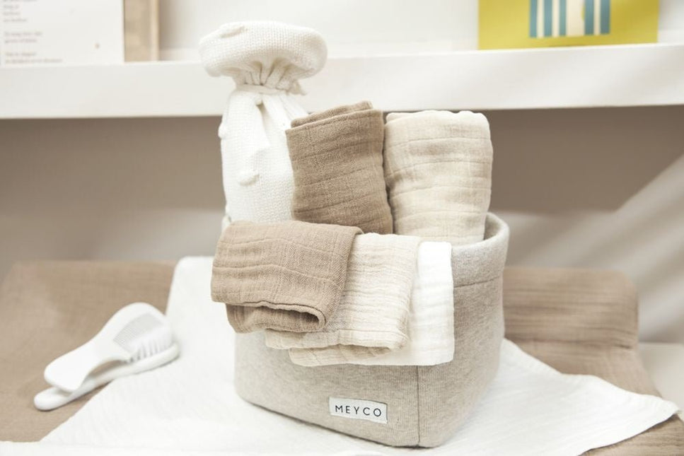 Meyco Monddoekje 3 - Pack Offwhite/Soft Sand/Taupe 30X30cm koop je bij Babywinkel