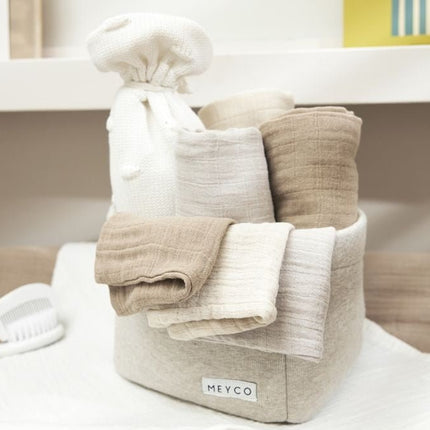 Meyco Monddoekje 3 - Pack Soft Sand/Greige/Taupe 30X30cm koop je bij Babywinkel