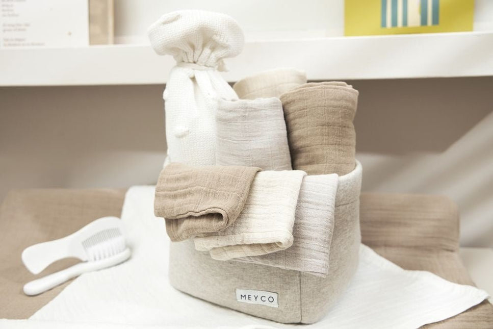 Meyco Monddoekje 3 - Pack Soft Sand/Greige/Taupe 30X30cm koop je bij Babywinkel