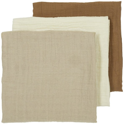 Meyco Wasbare Luier 3St Offwhite/Sand/ Toffee koop je bij Babywinkel