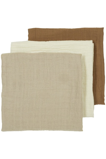 Meyco Wasbare Luier 3St Offwhite/Sand/ Toffee koop je bij Babywinkel