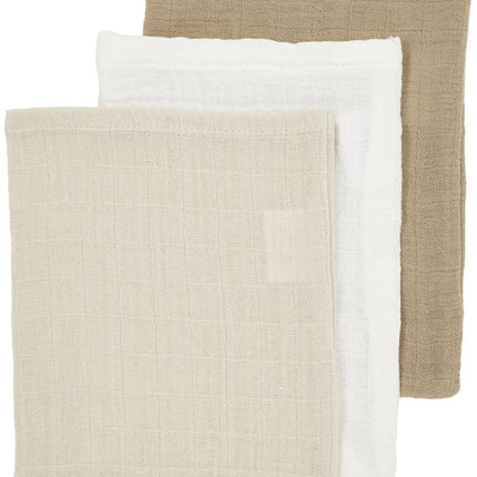 Meyco Washandje 3 - Pack Offwhite/Soft Sand/Taupe 20X17cm koop je bij Babywinkel