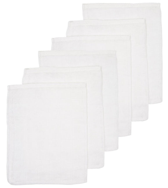 Meyco Washandje Hydrofiel White 6St 20X17cm koop je bij Babywinkel