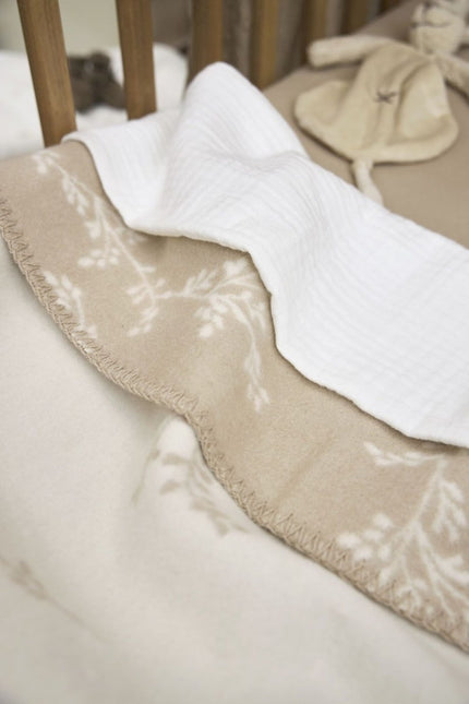 Meyco Wiegdeken Branches Sand 75X100cm koop je bij Babywinkel