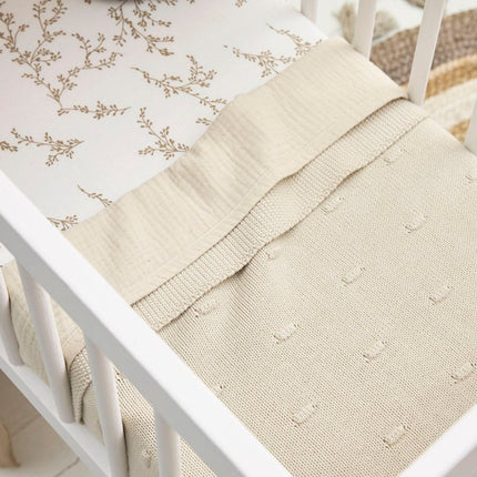 Meyco Wiegdeken Knots Soft Sand 75X100cm koop je bij Babywinkel