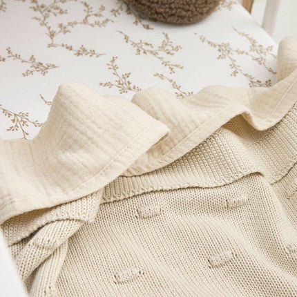 Meyco Wiegdeken Knots Soft Sand 75X100cm koop je bij Babywinkel