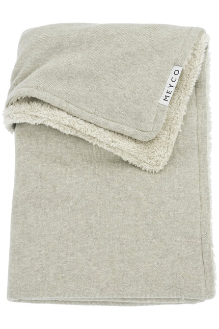 Meyco Wiegdeken Teddy Knit Basic Sand Melange koop je bij Babywinkel