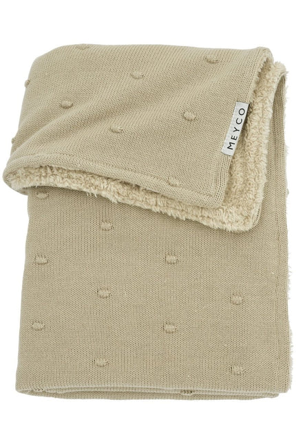 Meyco Wiegdeken Teddy Mini Knots Sand koop je bij Babywinkel