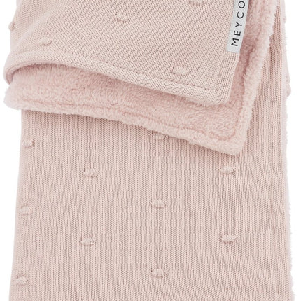Meyco Wiegdeken Teddy Mini Knots Soft Pink koop je bij Babywinkel