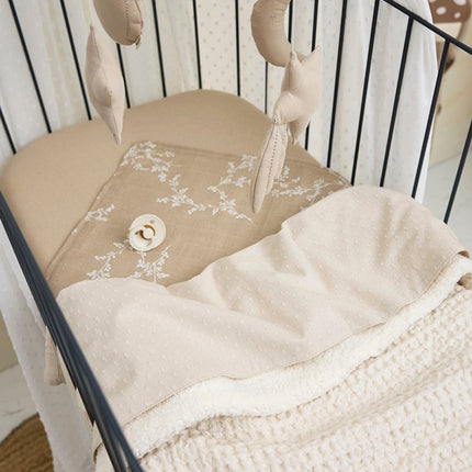 Meyco Wiegdeken Wafel Teddy Nature 75X100cm koop je bij Babywinkel