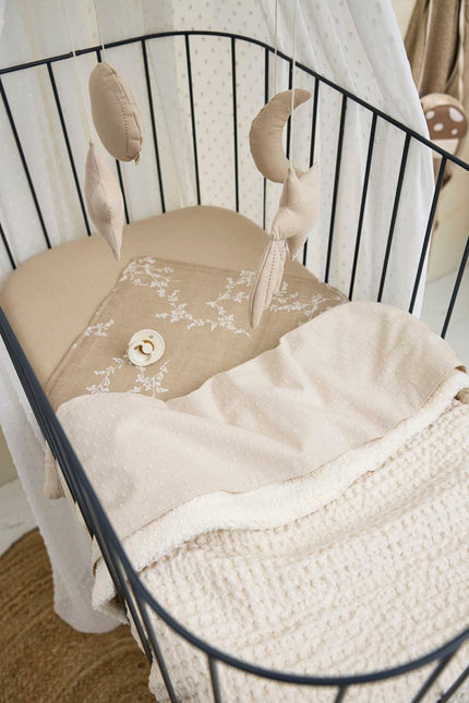 Meyco Wiegdeken Wafel Teddy Nature 75X100cm koop je bij Babywinkel