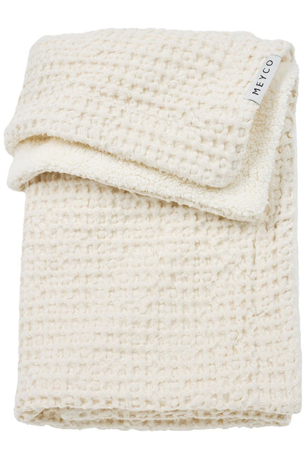 Meyco Wiegdeken Wafel Teddy Nature 75X100cm koop je bij Babywinkel