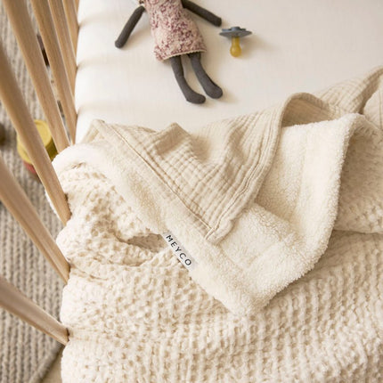 Meyco Wiegdeken Wafel Teddy Nature 75X100cm koop je bij Babywinkel