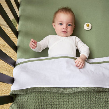 Meyco Wiegdeken Wafel Teddy Olive Green 75X100cm koop je bij Babywinkel
