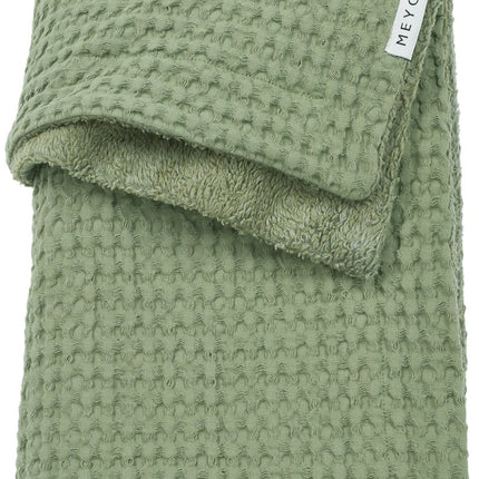 Meyco Wiegdeken Wafel Teddy Olive Green 75X100cm koop je bij Babywinkel