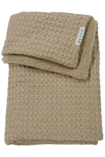 Meyco Wiegdeken Wafel Teddy Taupe 75X100cm koop je bij Babywinkel
