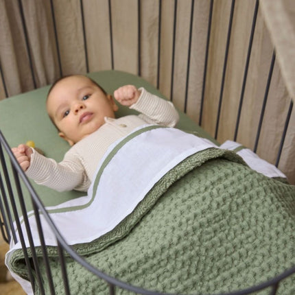 Meyco Wieglaken Bies Olive Green 75X100cm koop je bij Babywinkel