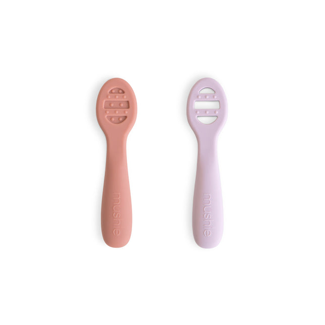 Mushie vauvan lusikka Rose/ pehmeä liila 2kpl