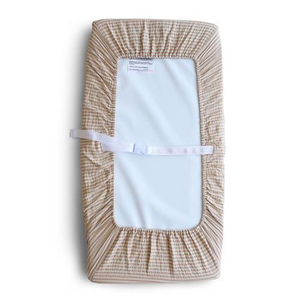 Mushie Aankleedkussenhoes Natural Stripes koop je bij Babywinkel